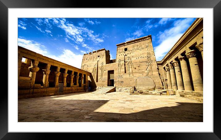 Towering Entrance to Philae Temple Framed Mounted Print by Adelaide Lin