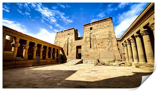 Towering Entrance to Philae Temple Print by Adelaide Lin