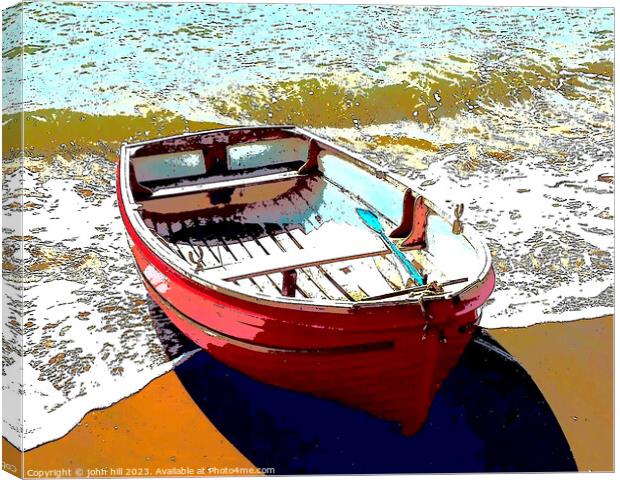 Serene Red Boat Canvas Print by john hill