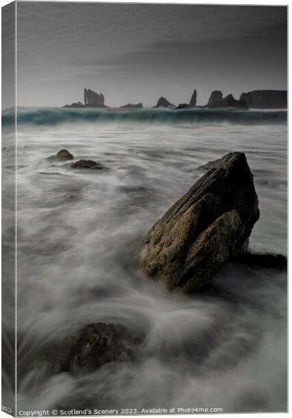 The Drongs, Shetland Canvas Print by Scotland's Scenery