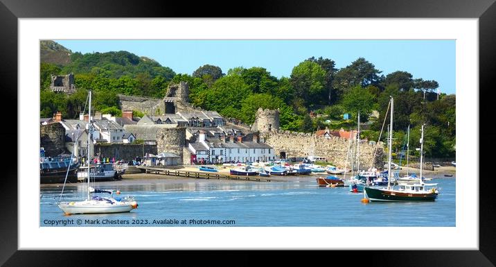 Conwy town walls  Framed Mounted Print by Mark Chesters