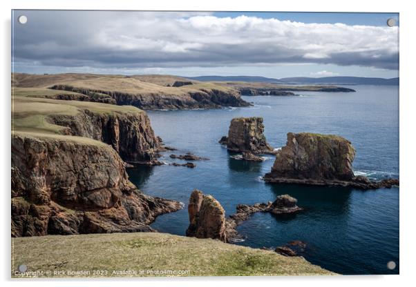 Awe-inspiring Shetland Coastline Acrylic by Rick Bowden