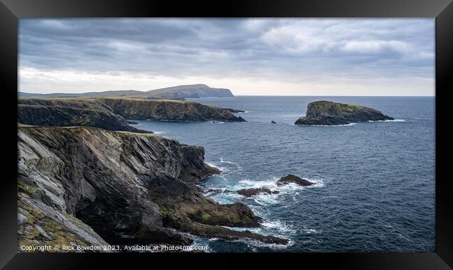 Wild and Rugged Shetland Coastline Framed Print by Rick Bowden