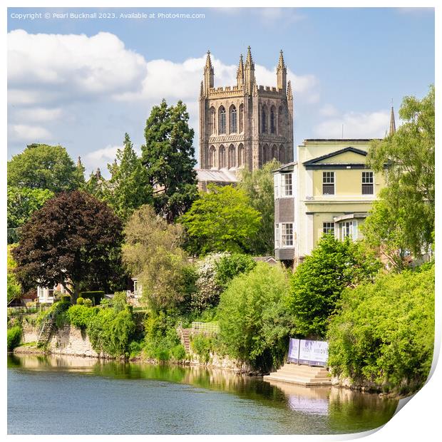 On the Banks of the River Wye Herefordshire Print by Pearl Bucknall