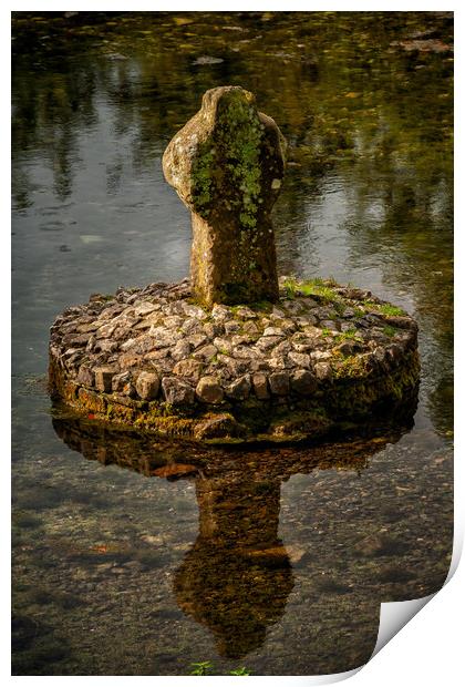 Old Cross At St Patrick Well In Ireland Print by Artur Bogacki