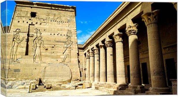 Magnificent Philae Temple Canvas Print by Adelaide Lin