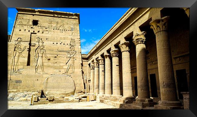 Magnificent Philae Temple Framed Print by Adelaide Lin