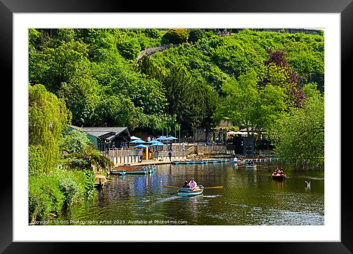 Rowing on the Nidd Framed Mounted Print by GJS Photography Artist