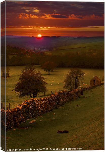 A Peak District Sunset Canvas Print by Darren Burroughs
