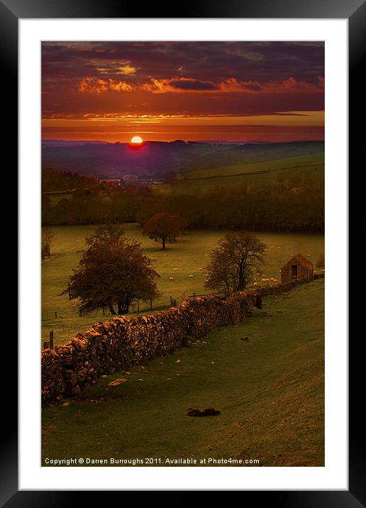 A Peak District Sunset Framed Mounted Print by Darren Burroughs