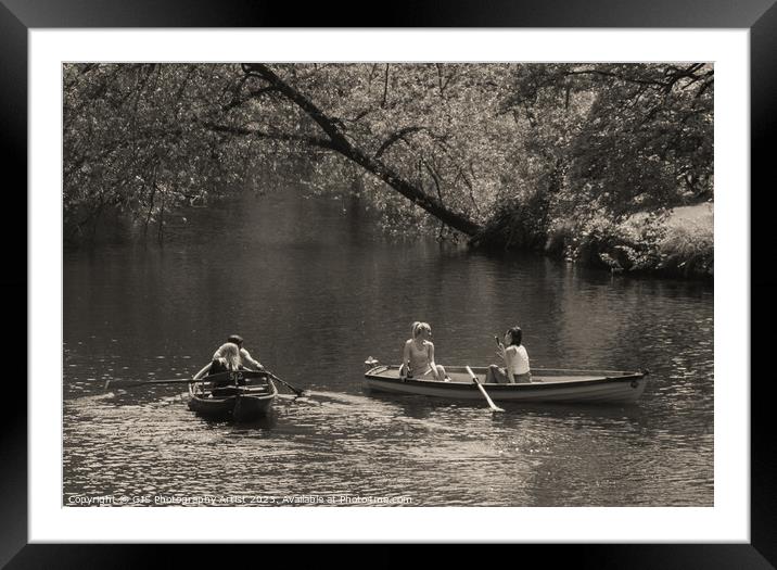 Accidental Inclusion On The Nidd Sepia Framed Mounted Print by GJS Photography Artist