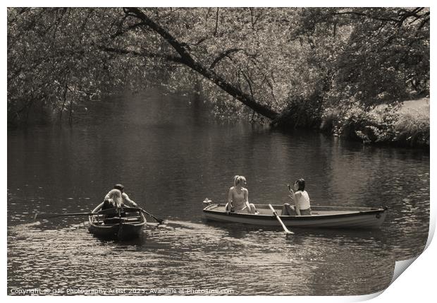 Accidental Inclusion On The Nidd Sepia Print by GJS Photography Artist