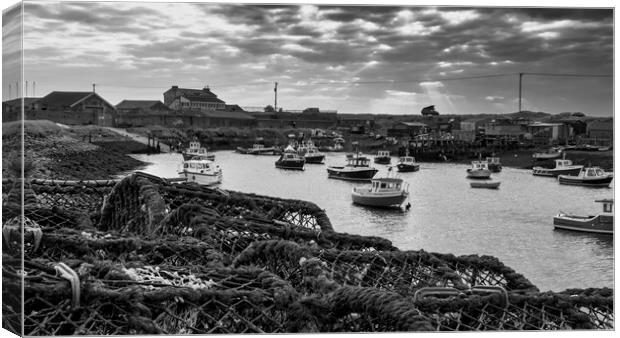 Paddy's Hole Black and White, South Gare Canvas Print by Tim Hill