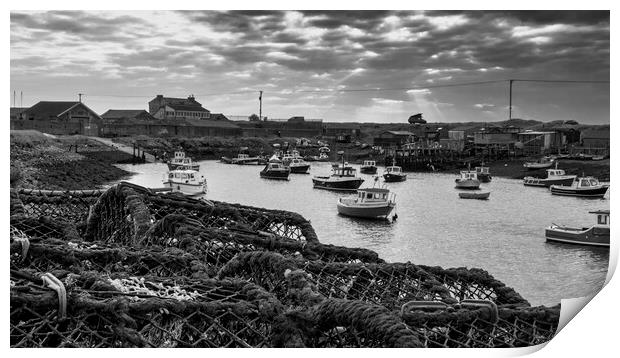 Paddy's Hole Black and White, South Gare Print by Tim Hill