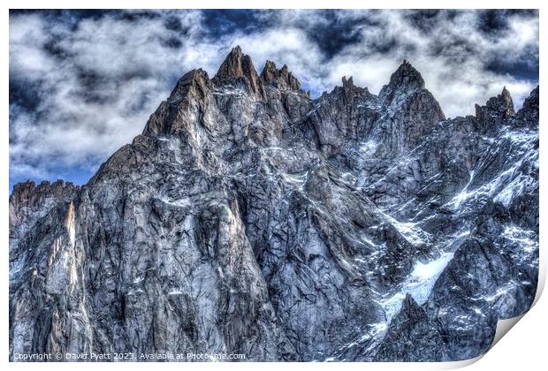 French Alps Chamonix Vista Print by David Pyatt