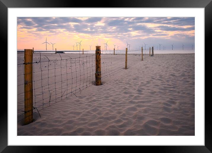 Redcar Beach Meets Teeside at Sunrise Framed Mounted Print by Tim Hill