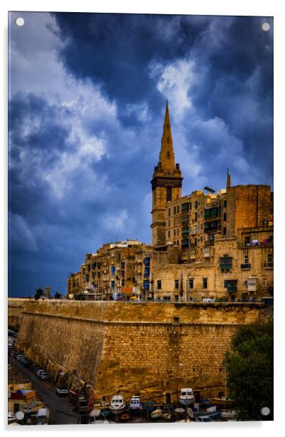City of Valletta in Malta Acrylic by Artur Bogacki