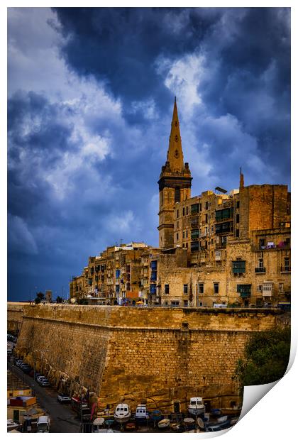 City of Valletta in Malta Print by Artur Bogacki