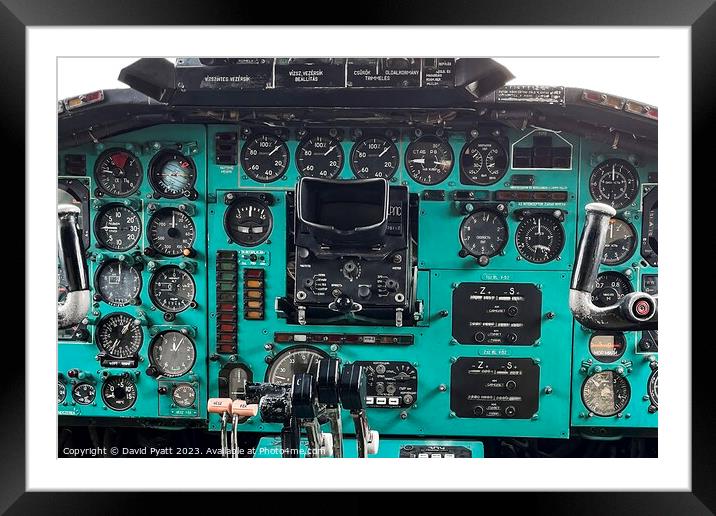 Tupolev TU-154 Cockpit Panel Framed Mounted Print by David Pyatt