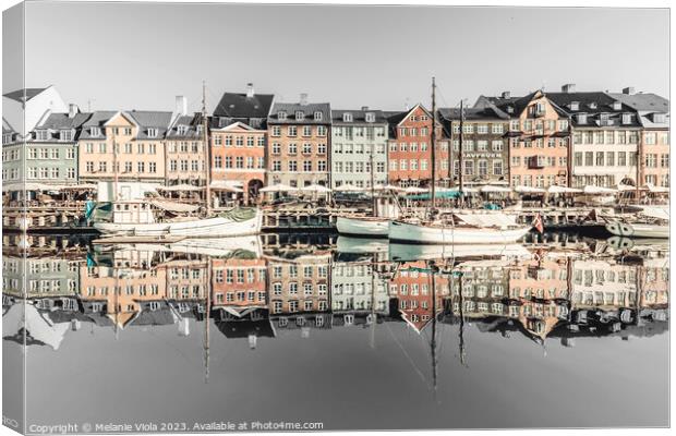 COPENHAGEN VINTAGE Nyhavn in the morning Canvas Print by Melanie Viola