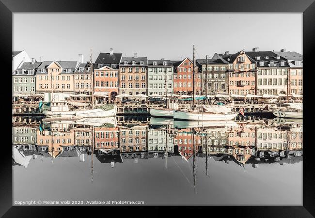 COPENHAGEN VINTAGE Nyhavn in the morning Framed Print by Melanie Viola