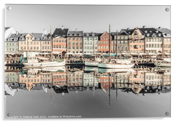 COPENHAGEN VINTAGE Nyhavn in the morning Acrylic by Melanie Viola
