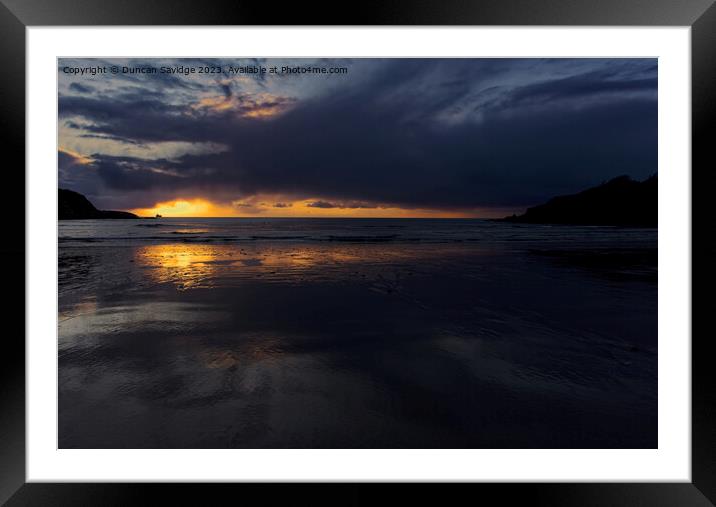 Moody first light on the Cornish coast  Framed Mounted Print by Duncan Savidge