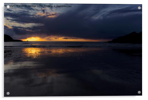 Moody first light on the Cornish coast  Acrylic by Duncan Savidge