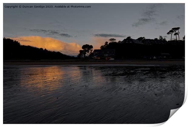 Sunset over the Maenporth Estate  Print by Duncan Savidge