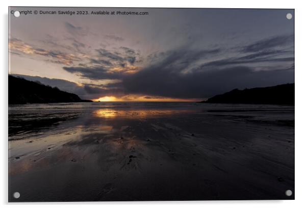 First light reflected on the Cornish coast  Acrylic by Duncan Savidge