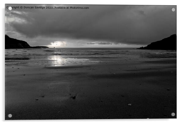Black and white Cornish sunrise  Acrylic by Duncan Savidge