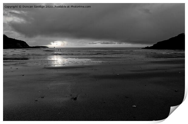 Black and white Cornish sunrise  Print by Duncan Savidge
