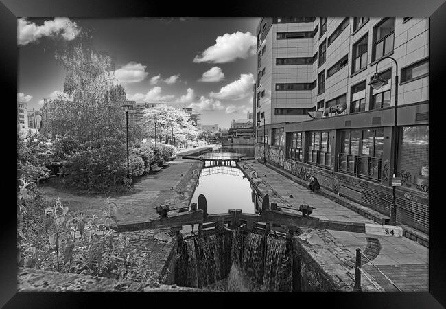 Rochdale Canal in Manchester City Centre Framed Print by Glen Allen
