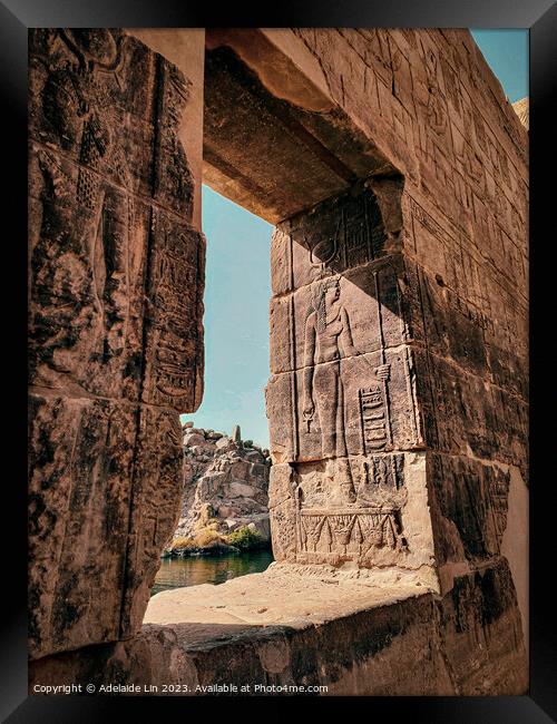 A bas-relief of the goddess ISIS at Philae Temple Framed Print by Adelaide Lin
