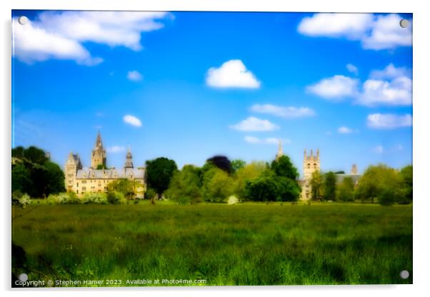 Oxford's Historic Towers Acrylic by Stephen Hamer