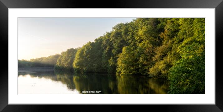 Linacre Lower Reservoir Early Morning Light. Framed Mounted Print by Craig Yates