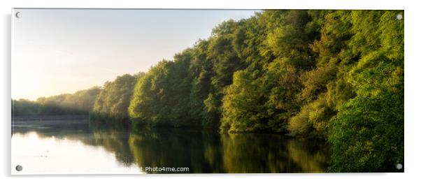 Linacre Lower Reservoir Early Morning Light. Acrylic by Craig Yates