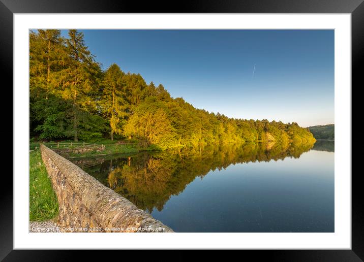 Linacre Reservoirs Reflection. Framed Mounted Print by Craig Yates