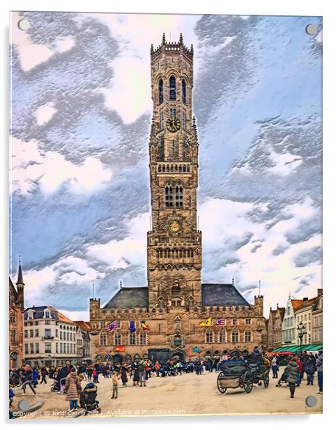 Charming Bruges Belfry - CR2304-8937-PIN Acrylic by Jordi Carrio