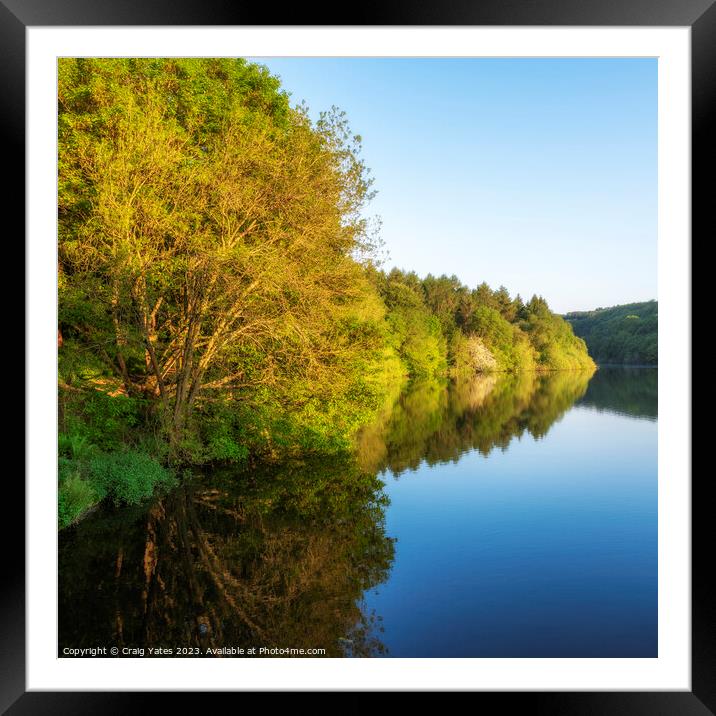 Linacre Reservoirs Reflection. Framed Mounted Print by Craig Yates