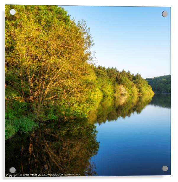 Linacre Reservoirs Reflection. Acrylic by Craig Yates