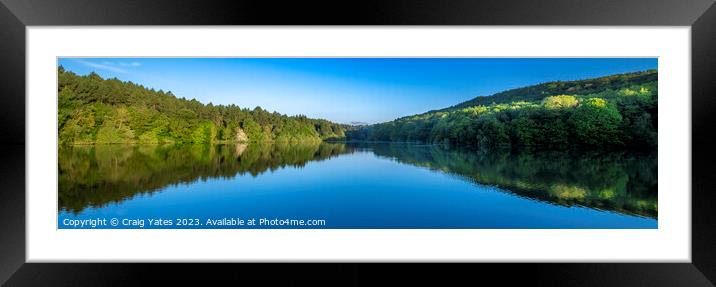 Linacre Reservoirs Morning Panoramic Framed Mounted Print by Craig Yates