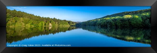 Linacre Reservoirs Morning Panoramic Framed Print by Craig Yates