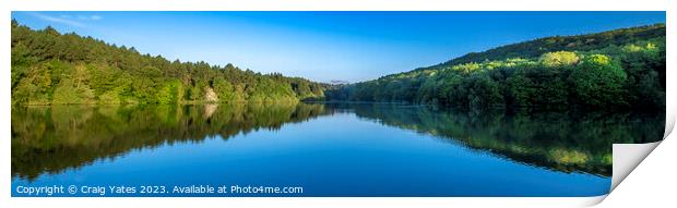 Linacre Reservoirs Morning Panoramic Print by Craig Yates