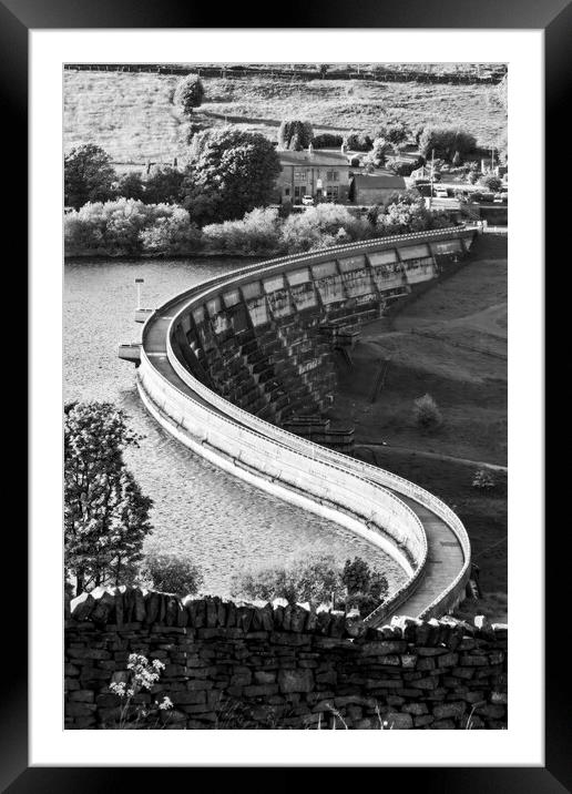 Baiting's Reservoir Dam Wall - Mono 2023 Framed Mounted Print by Glen Allen