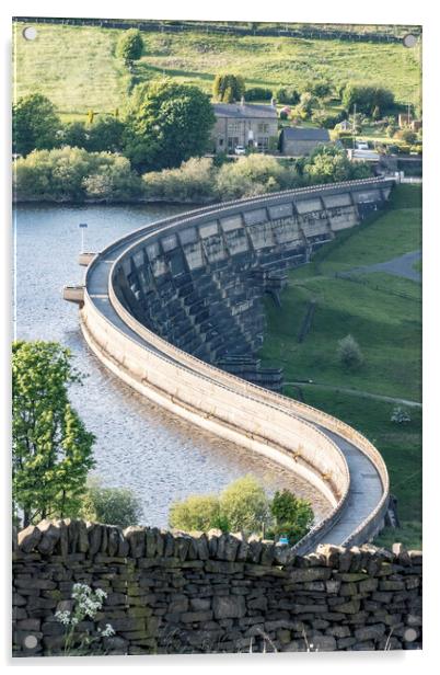 Baiting's Reservoir Dam Wall - 2023 Acrylic by Glen Allen