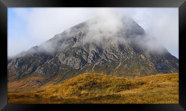 Misty Mountain Top, Glen Coe. Framed Print by Greg Osborne