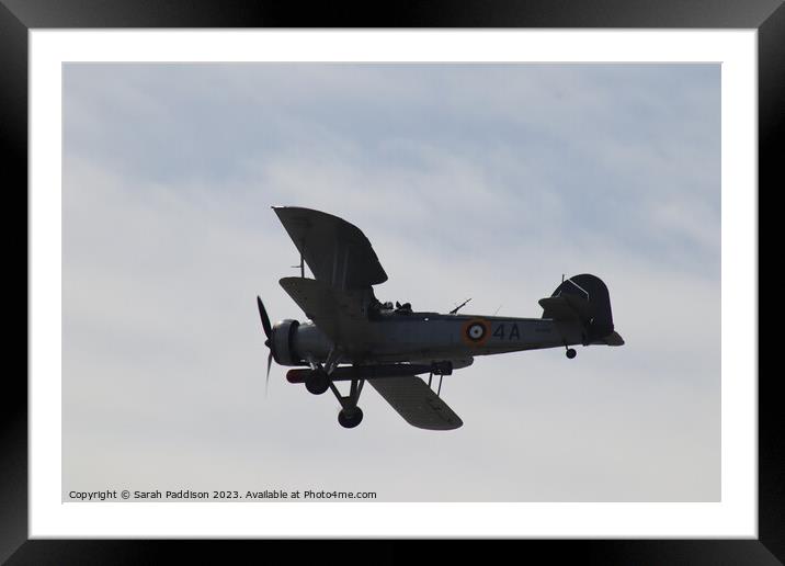Silhouette of a Fairey Swordfish Framed Mounted Print by Sarah Paddison