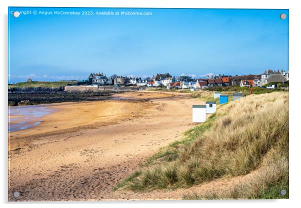 Receding tide on Elie and Earlsferry beach Fife Acrylic by Angus McComiskey