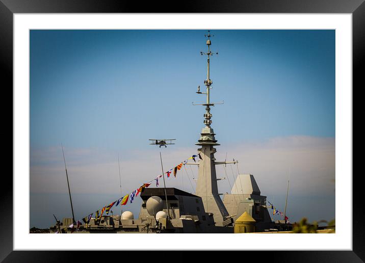 Swordfish passing HMS Defender Framed Mounted Print by Sarah Paddison